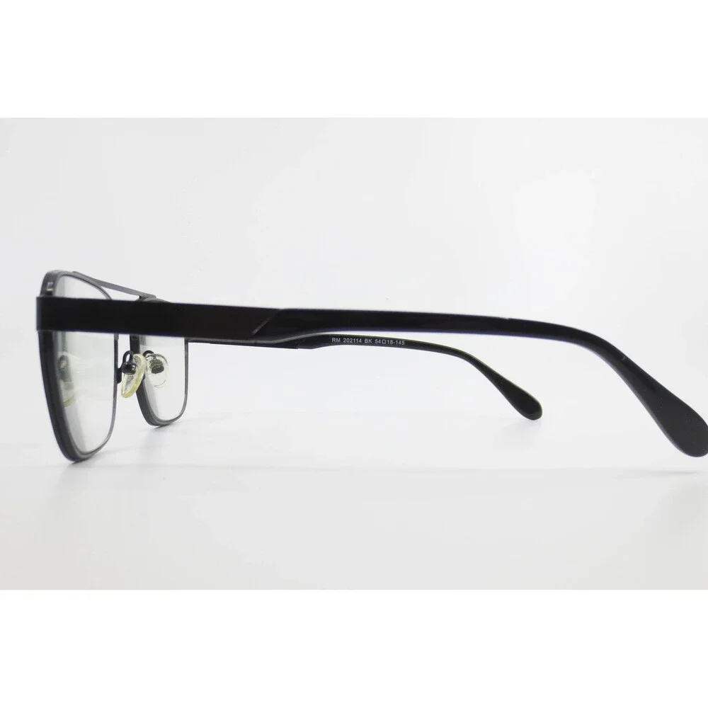 Robert Mitchel RM 202114 BK Black Aviator Double Bridge Eyeglass Frames